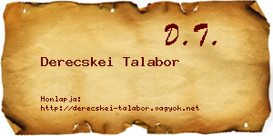 Derecskei Talabor névjegykártya